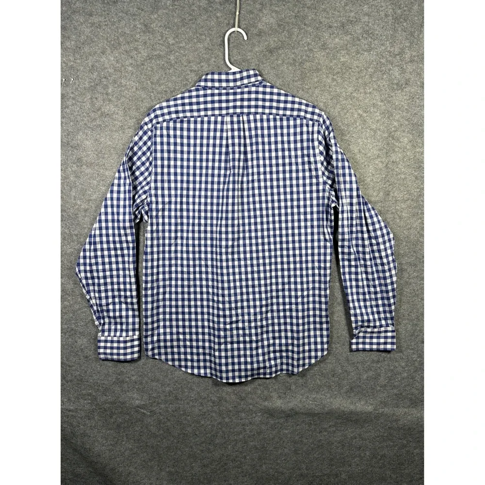 J.Crew Mens Classic Performance‎ Stretch Blue Gingham Checkered Button Down L